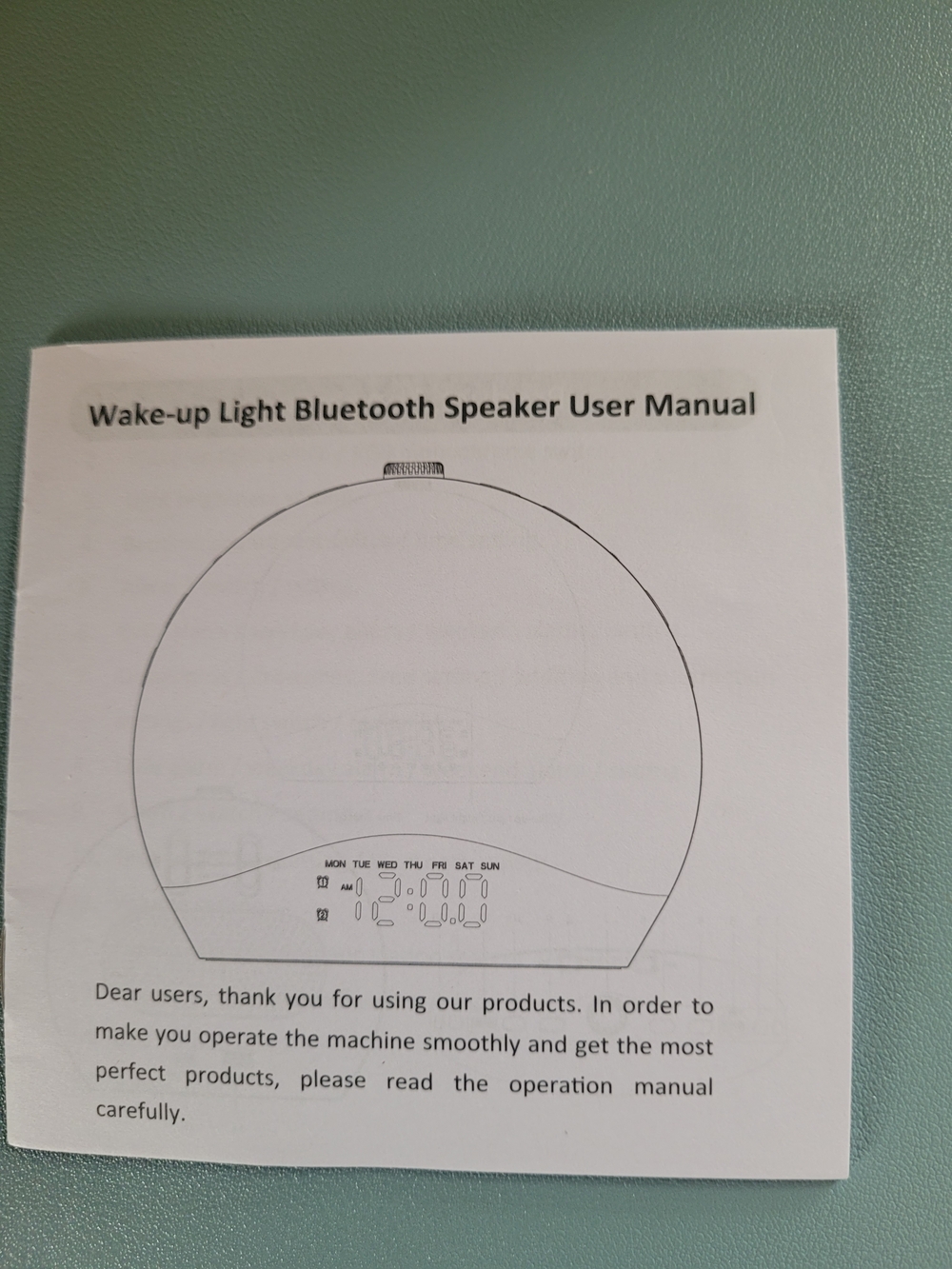 Wake-up Light Bluetooth Speaker Manual - White